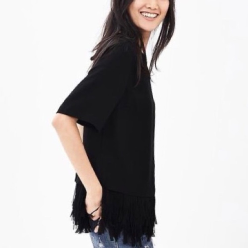 Banana Republic Black Fringe Top